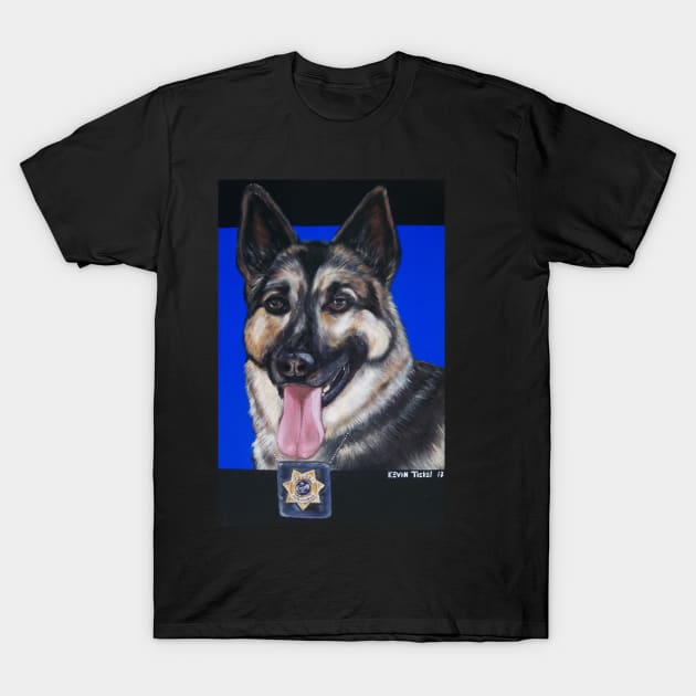 police K9 T-Shirt by Kevin Tickel